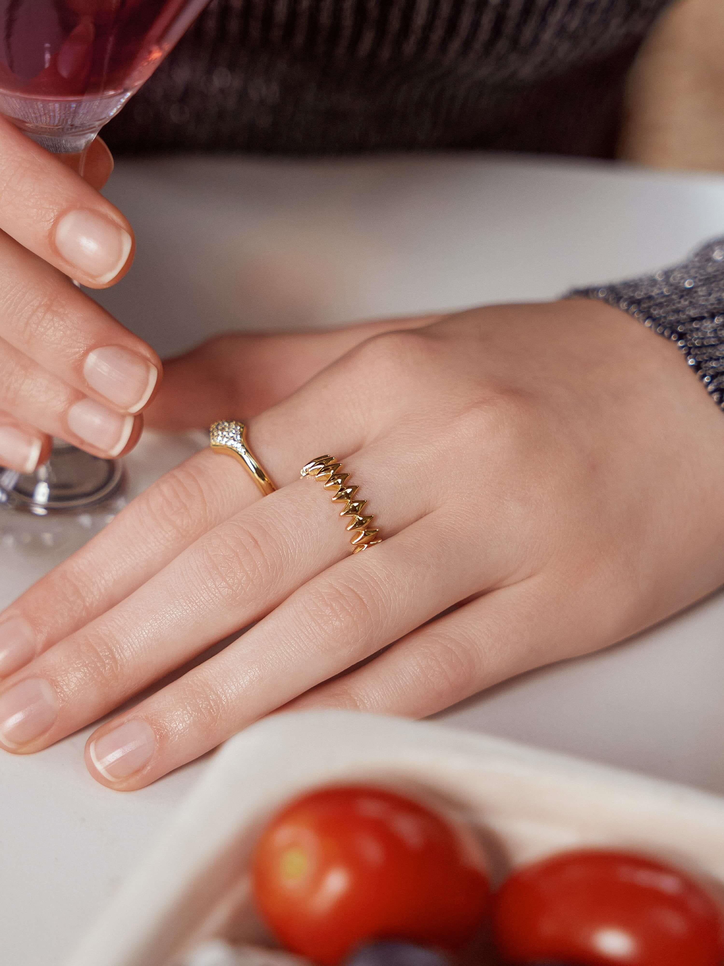 Gold Half Pave Sparkle Ring