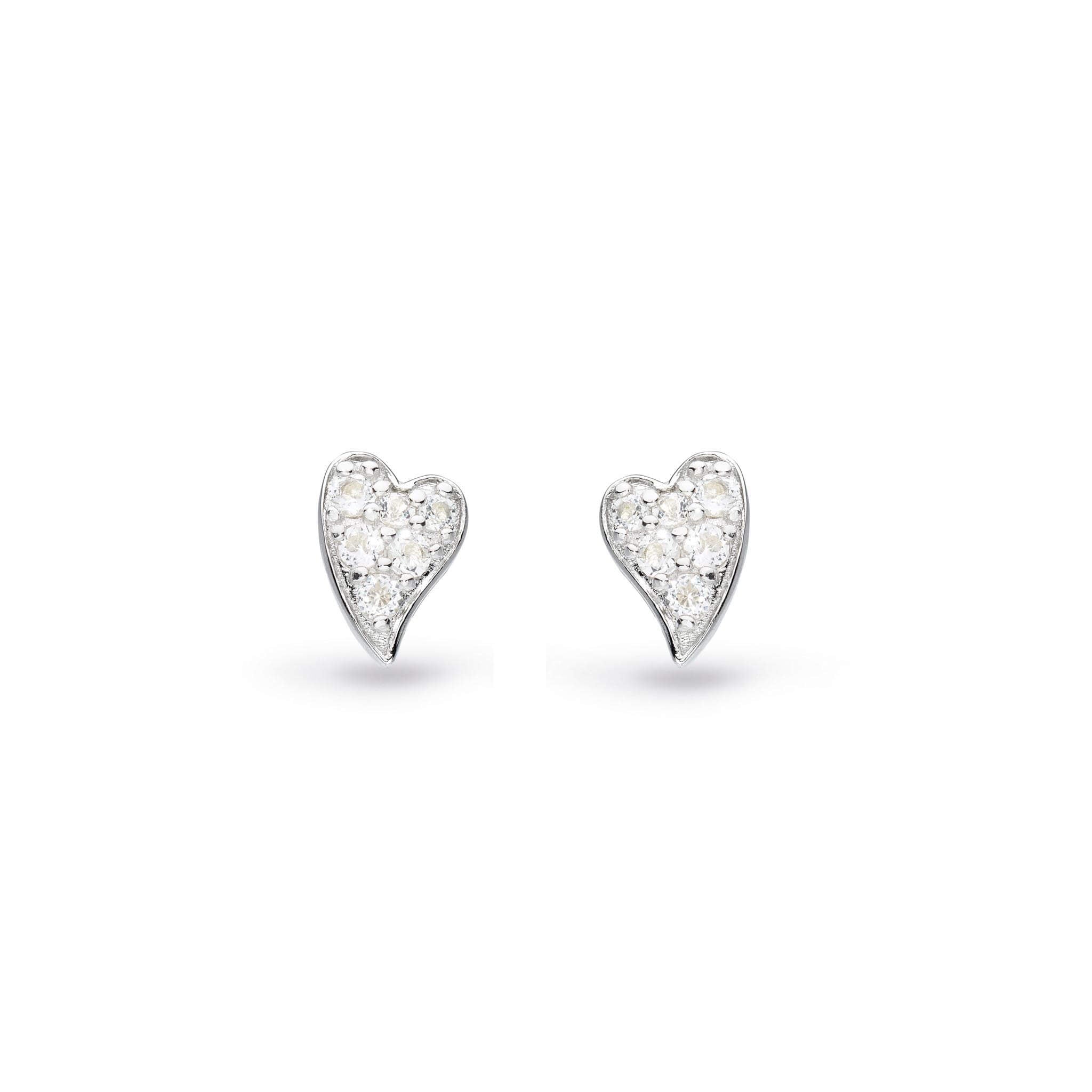 Desire Cherish Precious Pave Heart Stud Earrings