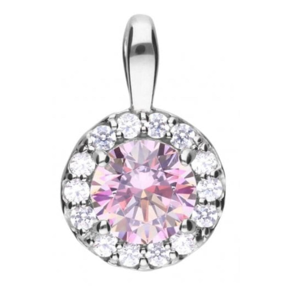 Dusky Pink Zirconia Pav������ Pendant Necklace