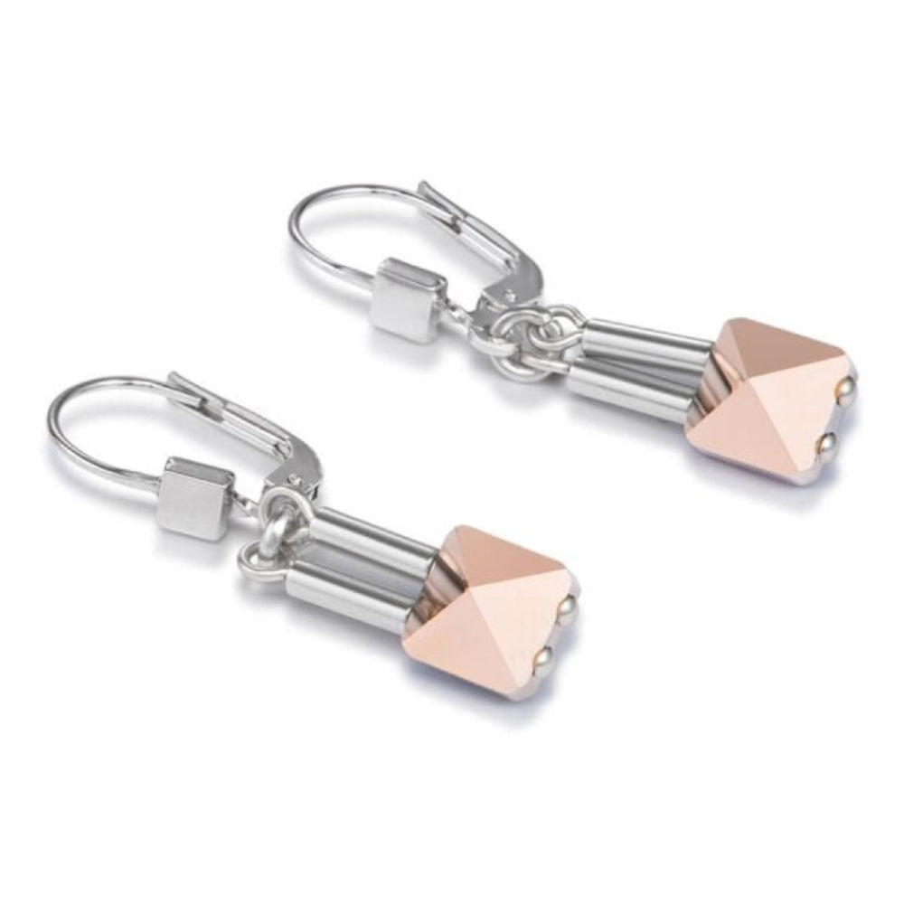 Swarovski Crystals & Rose Gold Pierced Earrings