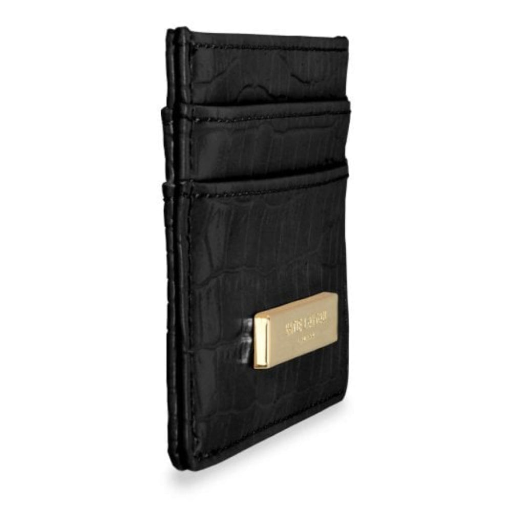 CELINE CROC CARDHOLDER - Black - 7.7x10.7x1.3cm