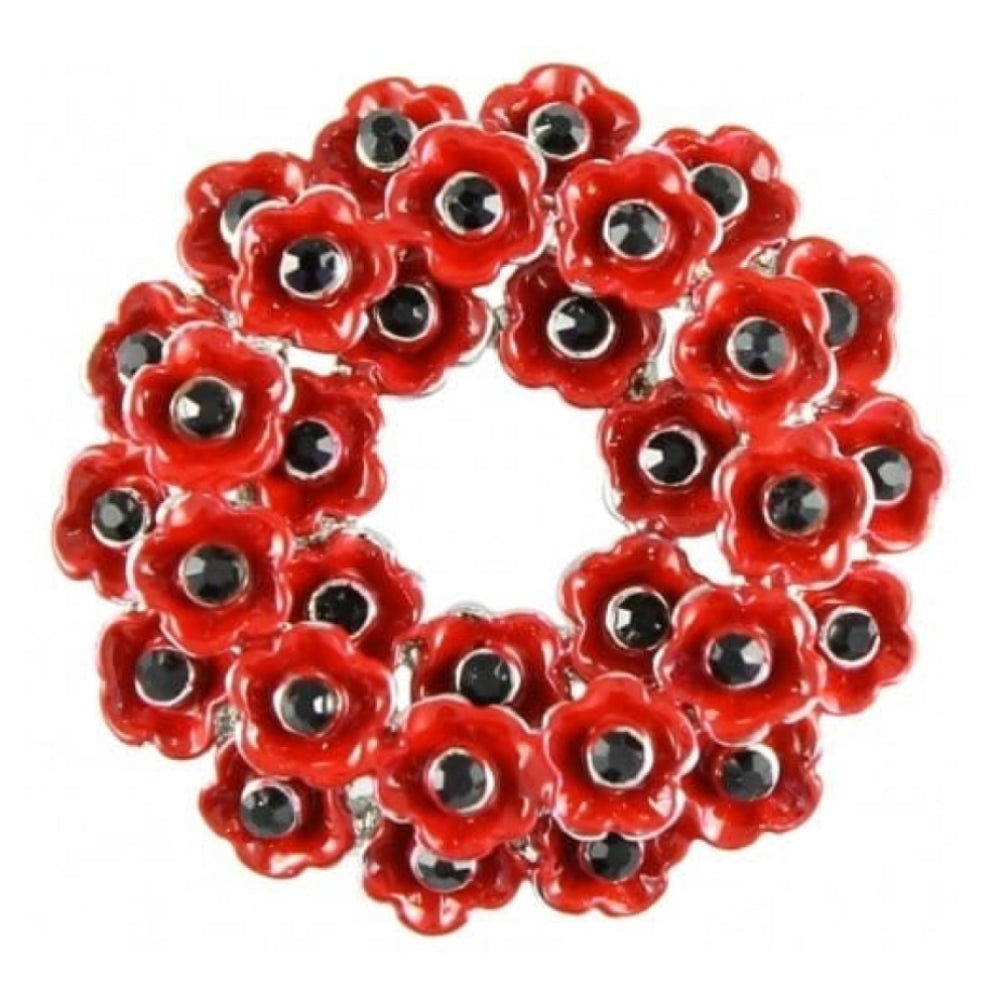 Poppy Wreath Brooch 30mm