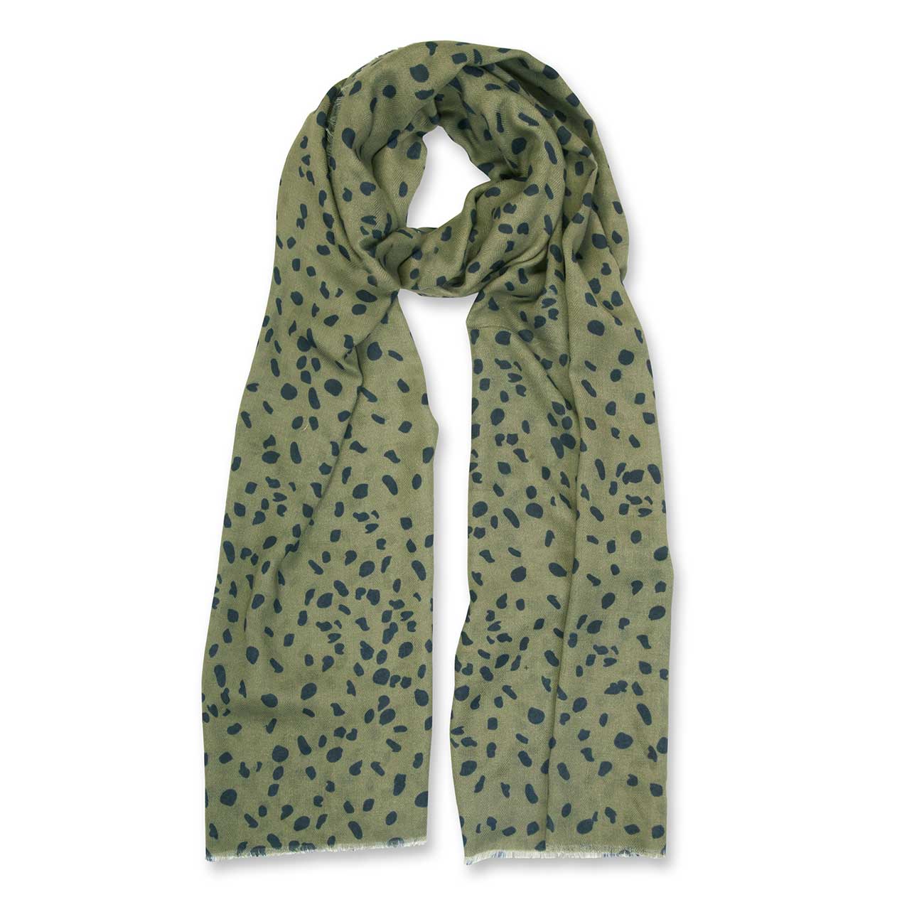 Sentiment Scarf | Leopard Print | Black and Khaki
