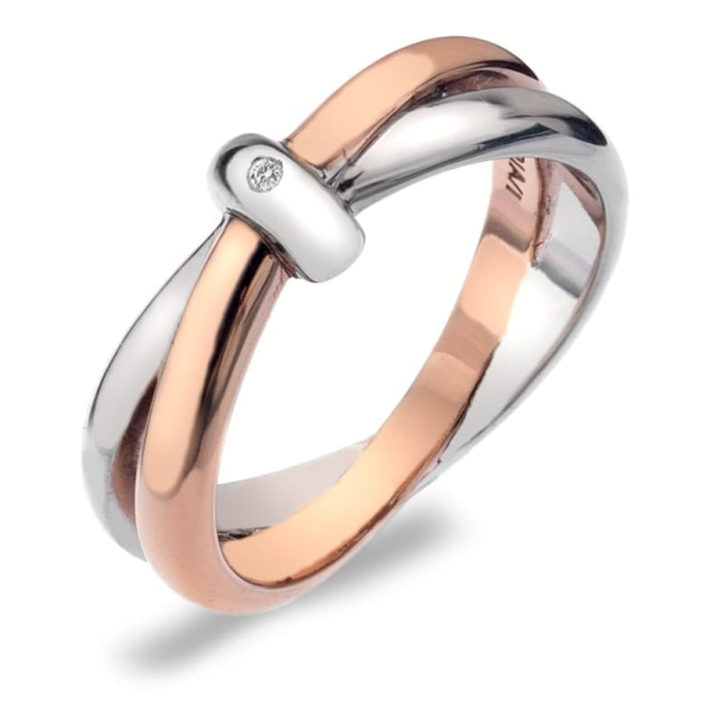 Eternity Silver & 18ct Rose Gold Vermeil Interlocking Ring