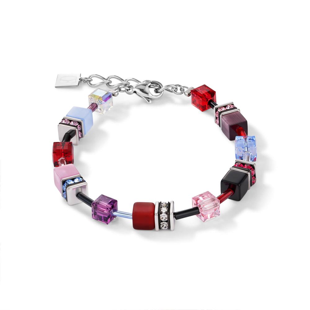 Purple-Red-Blue Geo Cube Bracelet