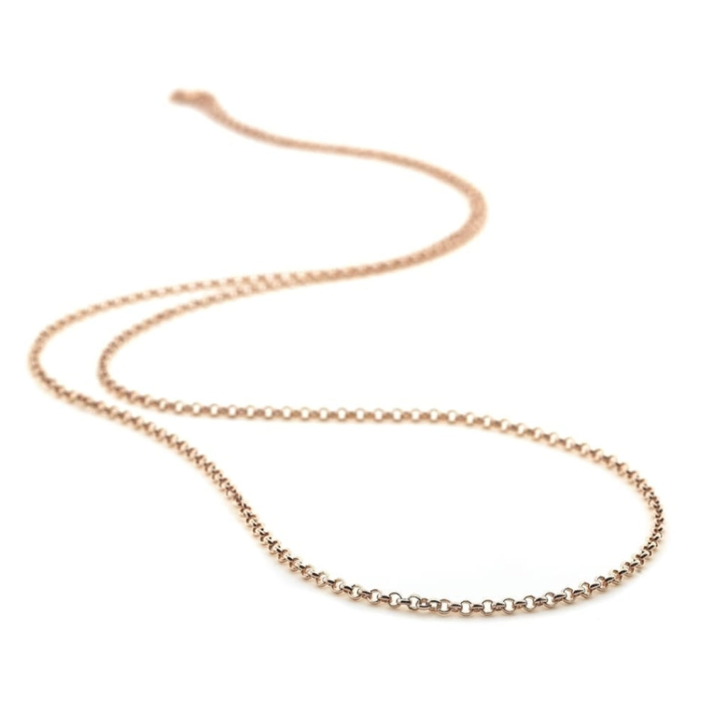 Rose Gold Plate Sterling Silver Belcher Chain 30"