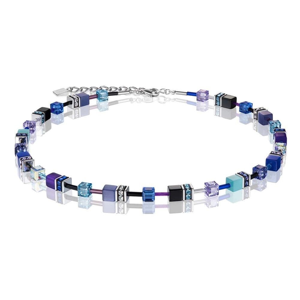 Geo Cube Blue-Violet Necklace