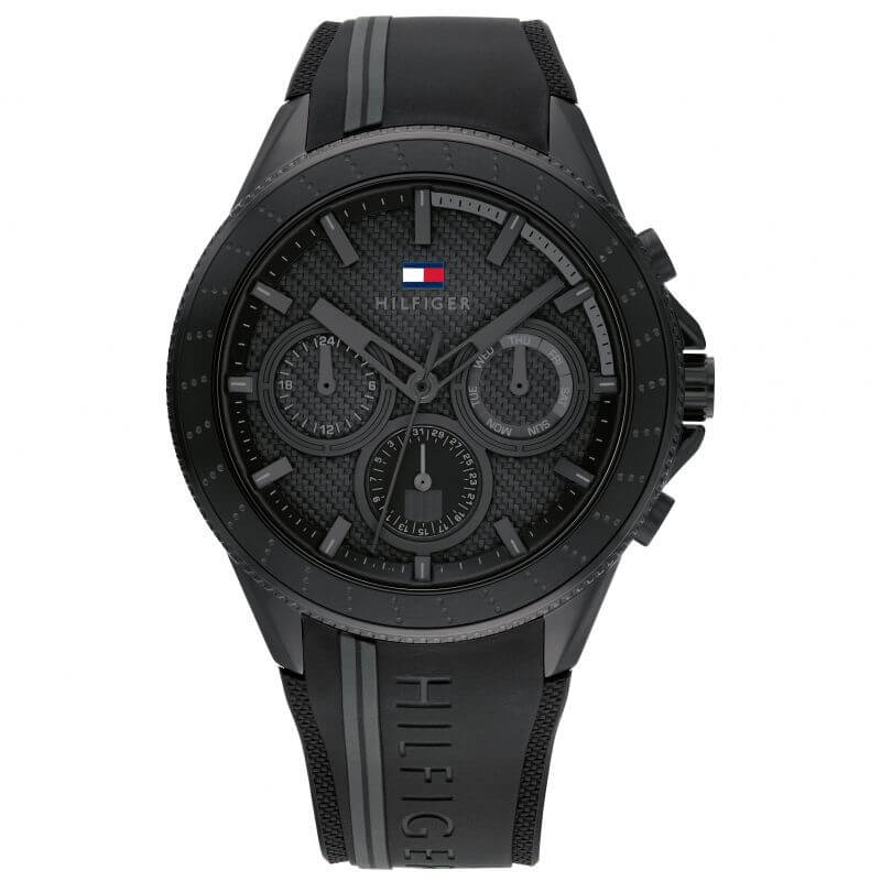 Aiden Sport Ionic Plated Black Steel Gents Watch