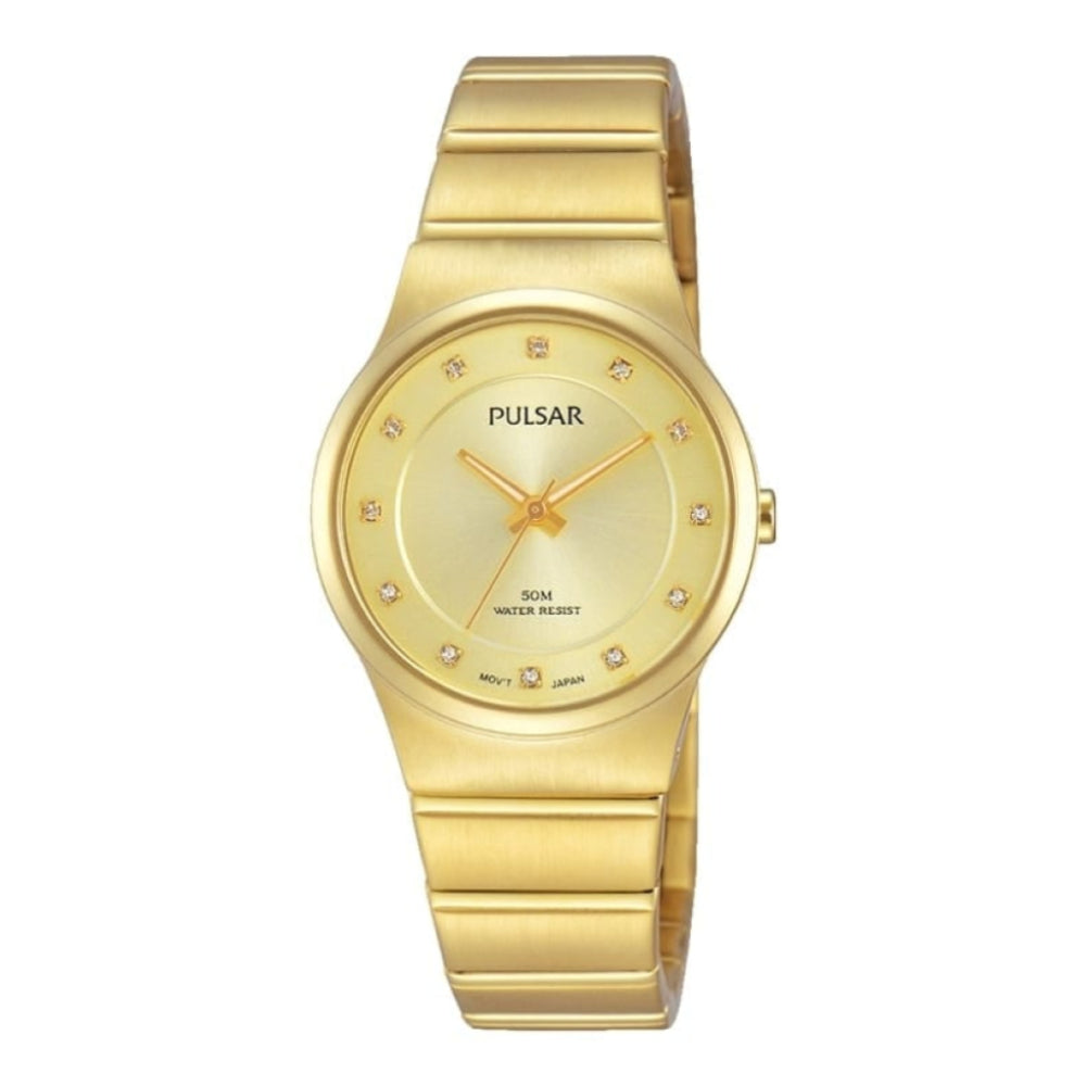 Womens Gold Crystal Bracelet Watch