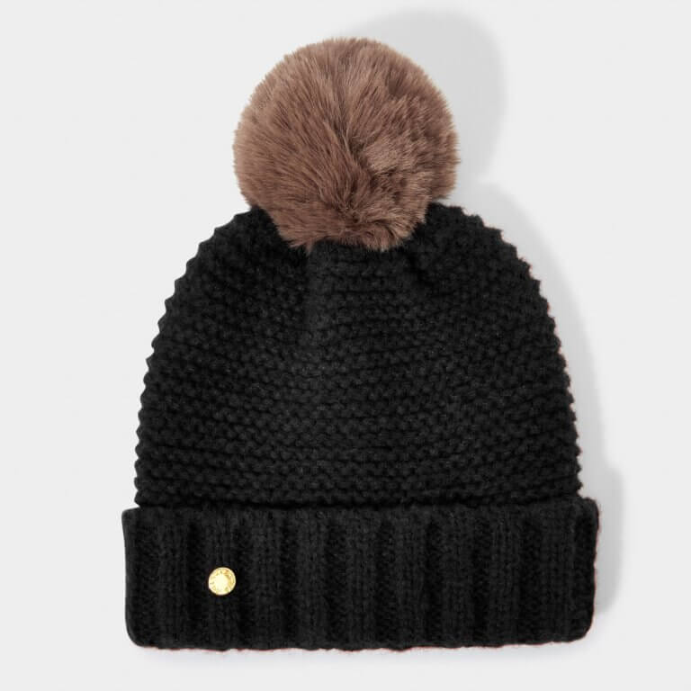 Chunky Knitted Hat | Black | 20cm X 23cm X 1.5cm