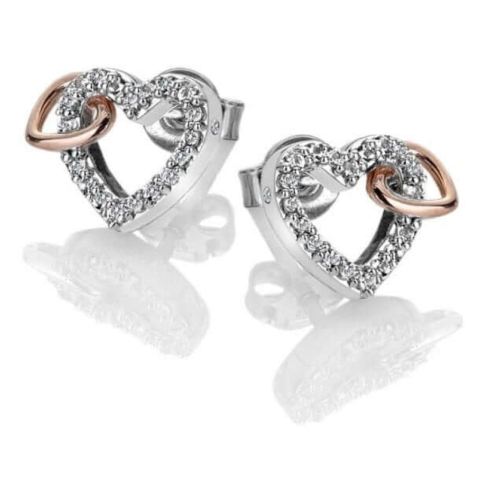 Togetherness Open Heart Earrings - Rose Gold Plate Accents