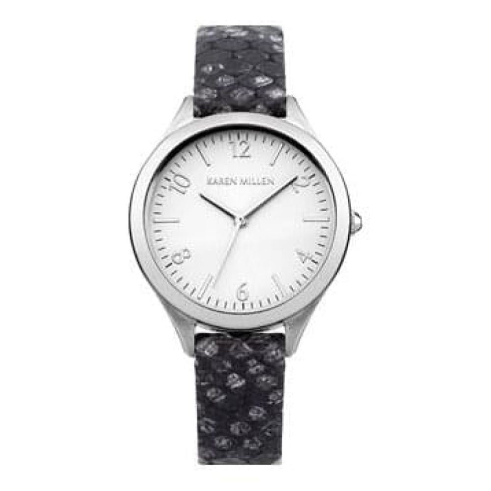 Ladies Quartz Watch With Textured Leather Strap