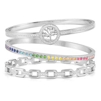 Pretty Bangle In SS With Multicolour CZ