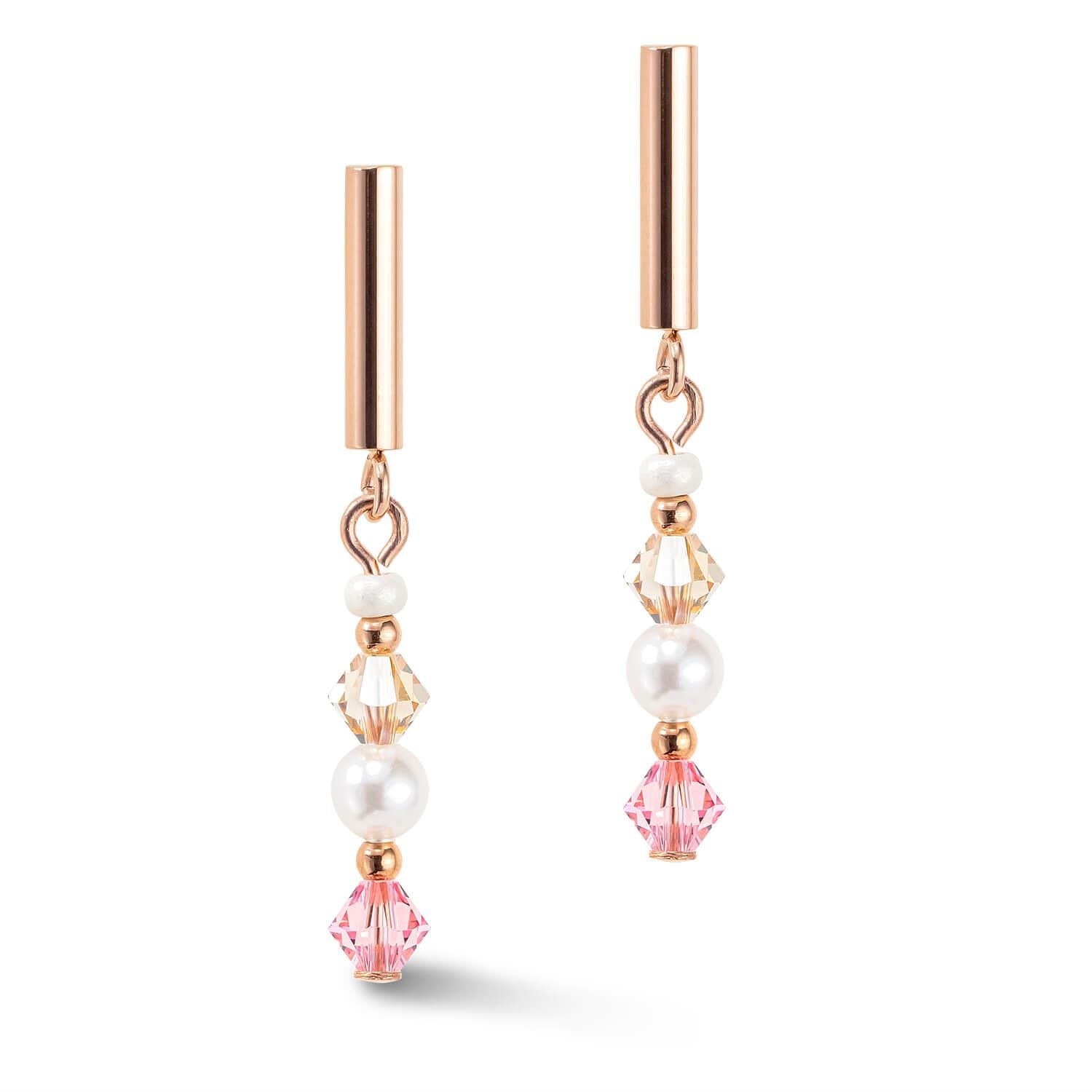 Rose Gold Light Rose Princess Pearls Earrings