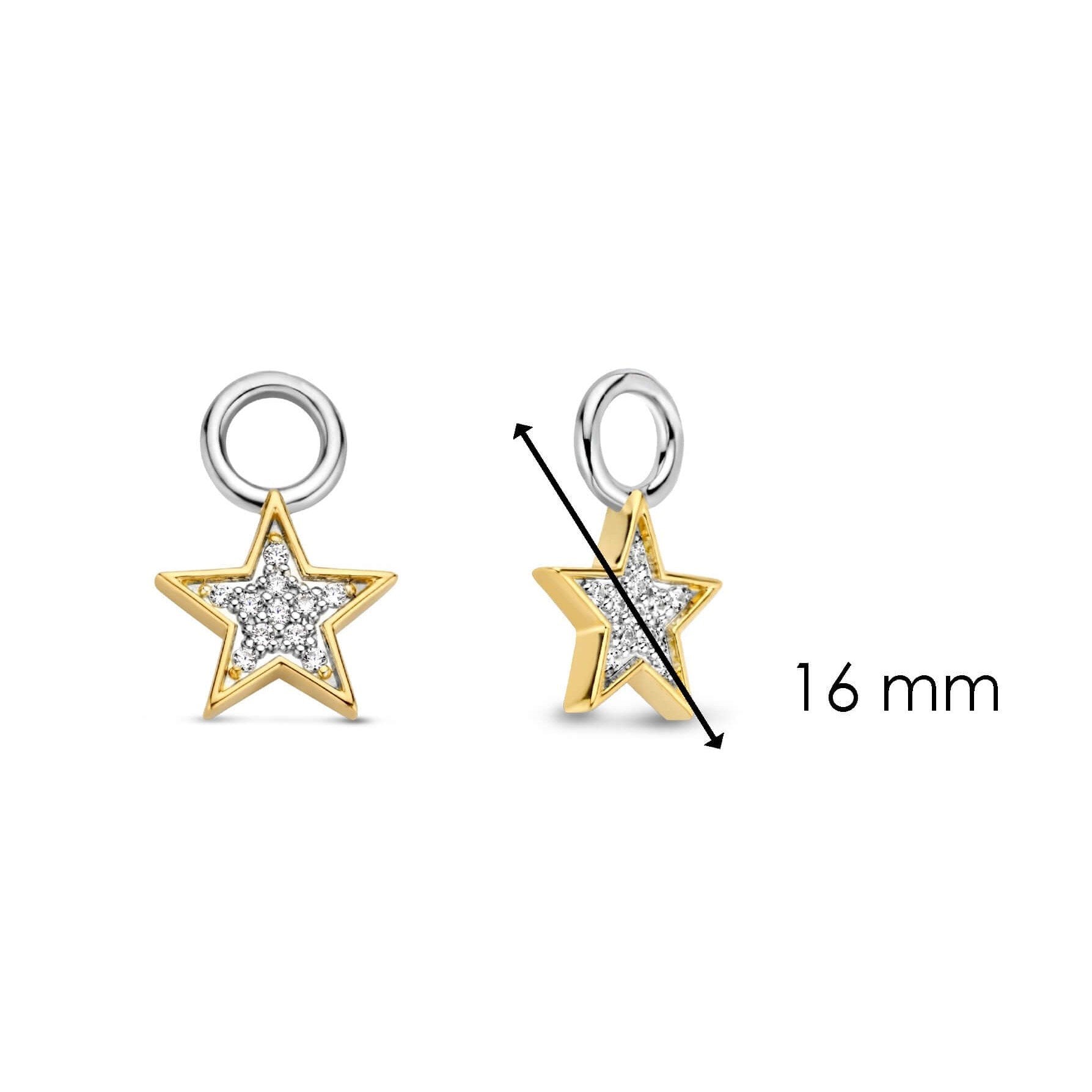 Gold Plated Pave CZ & MOP Star Ear Charm