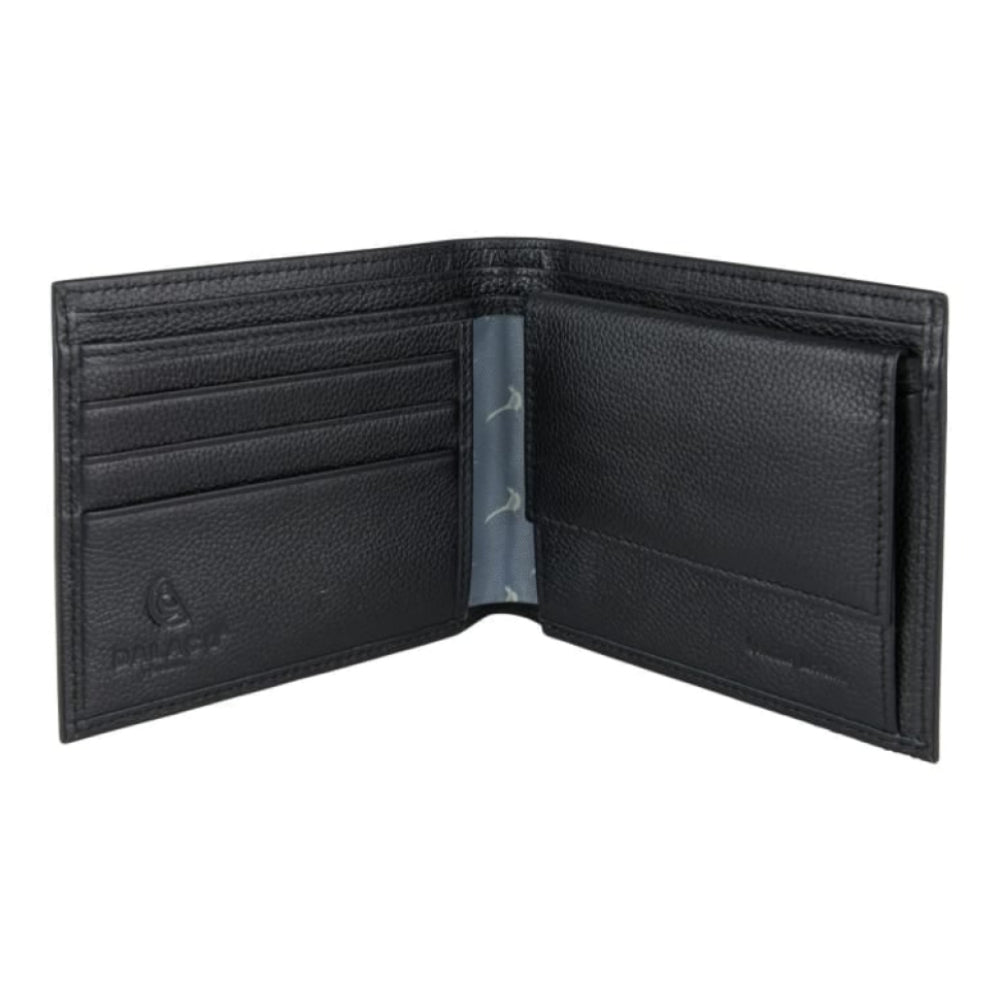 Leather Wallet with Pheasant lining -Black