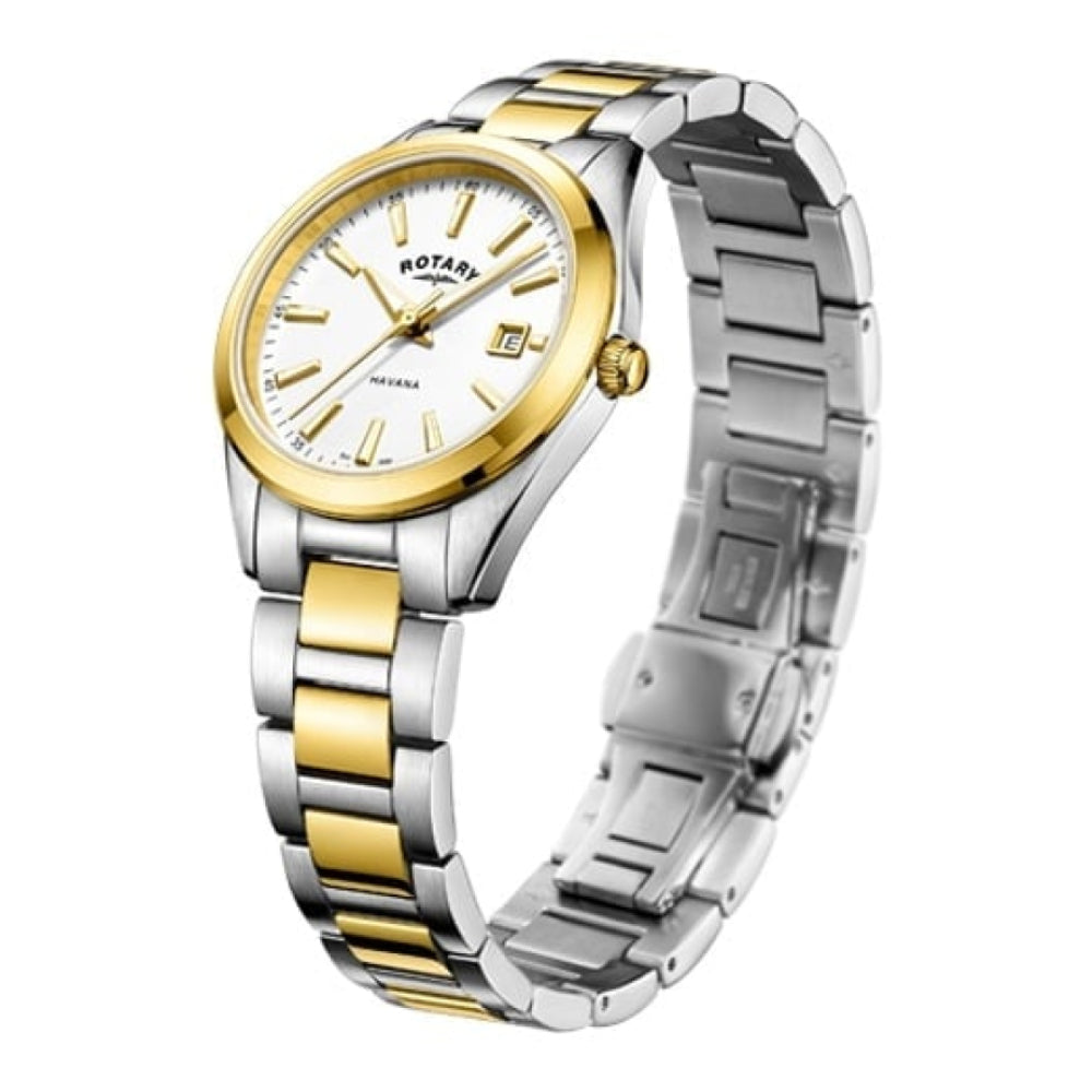 Gold Plated Two Tone Date Display Watch