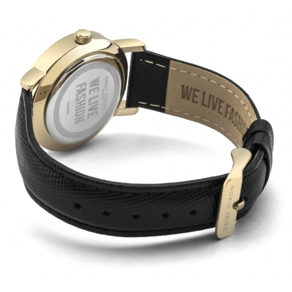Blaire Slogan Statement Dial With Black Saffiano Strap Ladies Watch