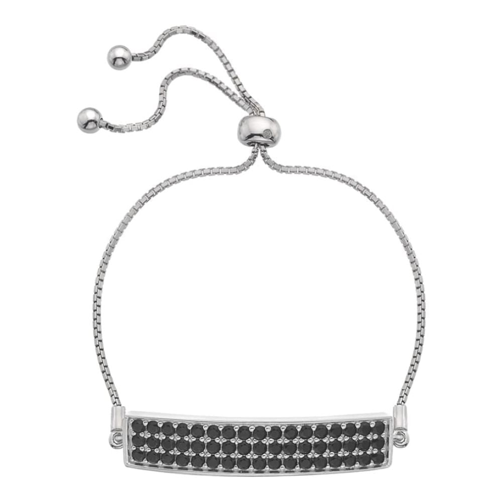 Crystal Triple Row Bracelet - Black