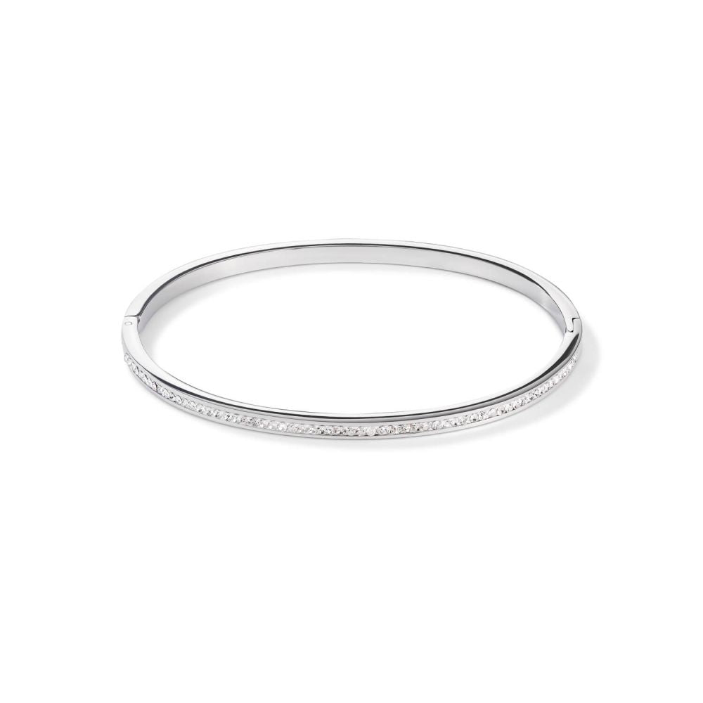 Crystals Pave Crystal Silver Slim Bangle