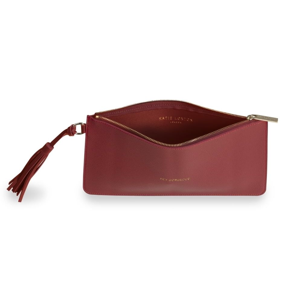 FLORRIE TASSEL POUCH - HEY GORGEOUS - ruby red - 14.5x28cm