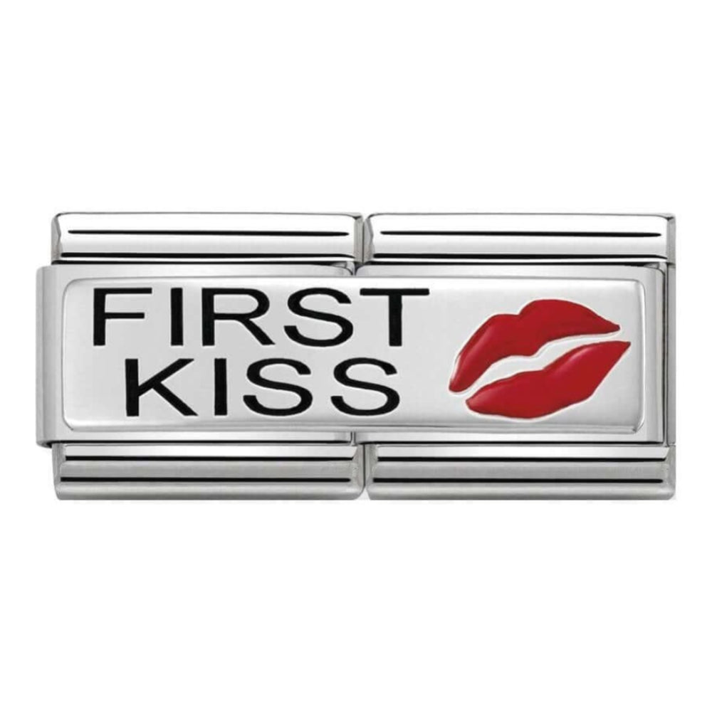 Classic Double First Kiss Silver link