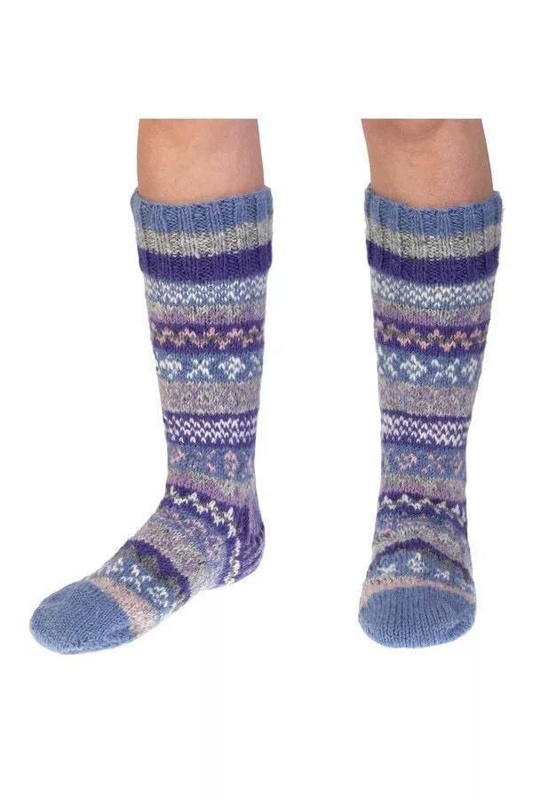 Classic Fairisle Long Socks Jacaranda