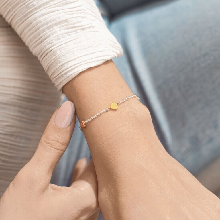 Florence Hearts | Heart Bracelet | Silver Rose Gold And Gold | Bracelet | 19cm Adjustable