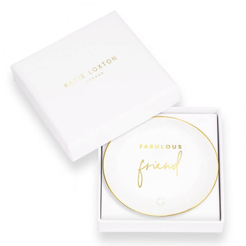 Round Trinket Dish | Fabulous Friend | White