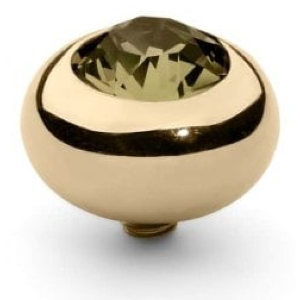 Famosa Gold 10mm Tondo Ring Top Smoky Quartz