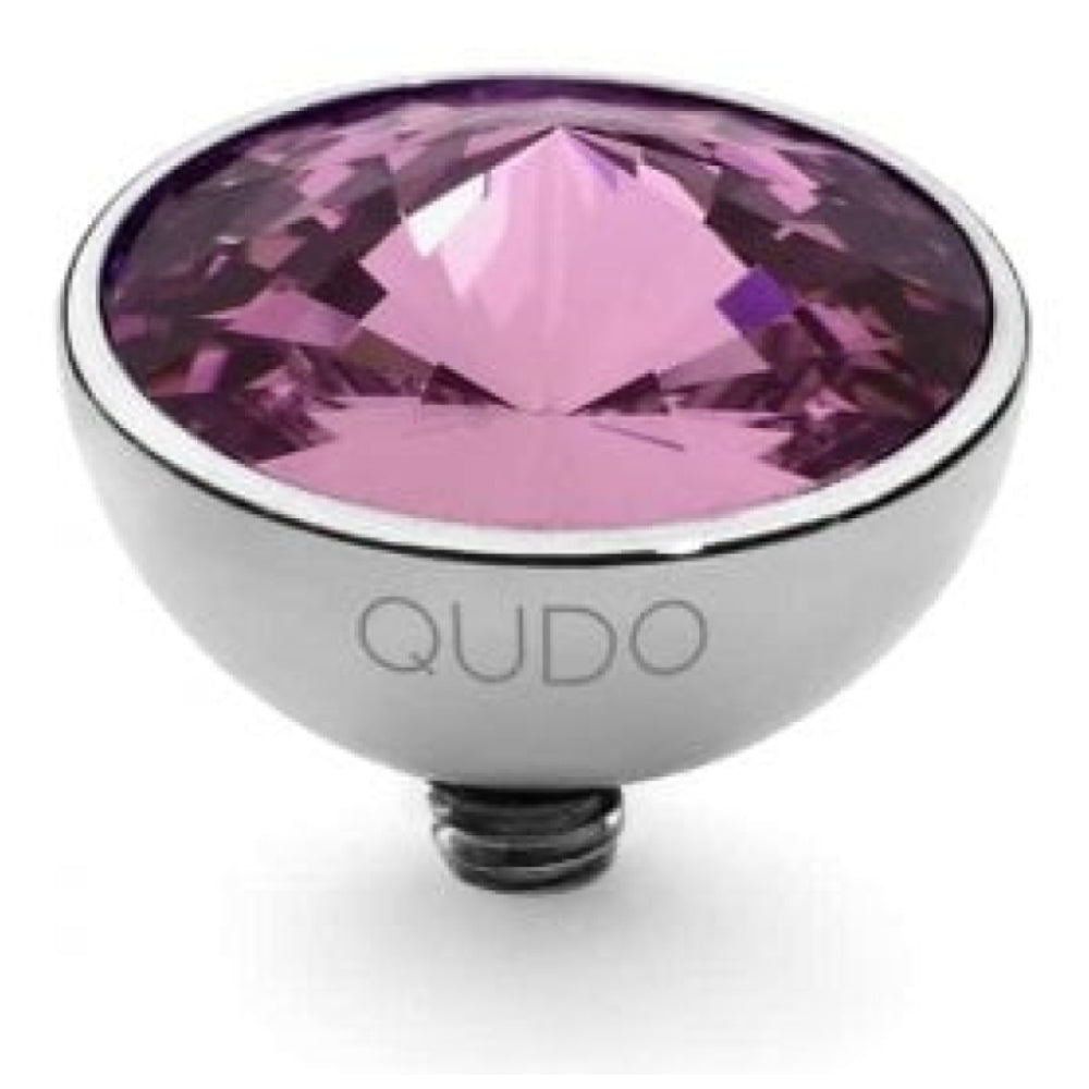 Famosa Silver 11.5mm Bottone Ring Top Amethyst