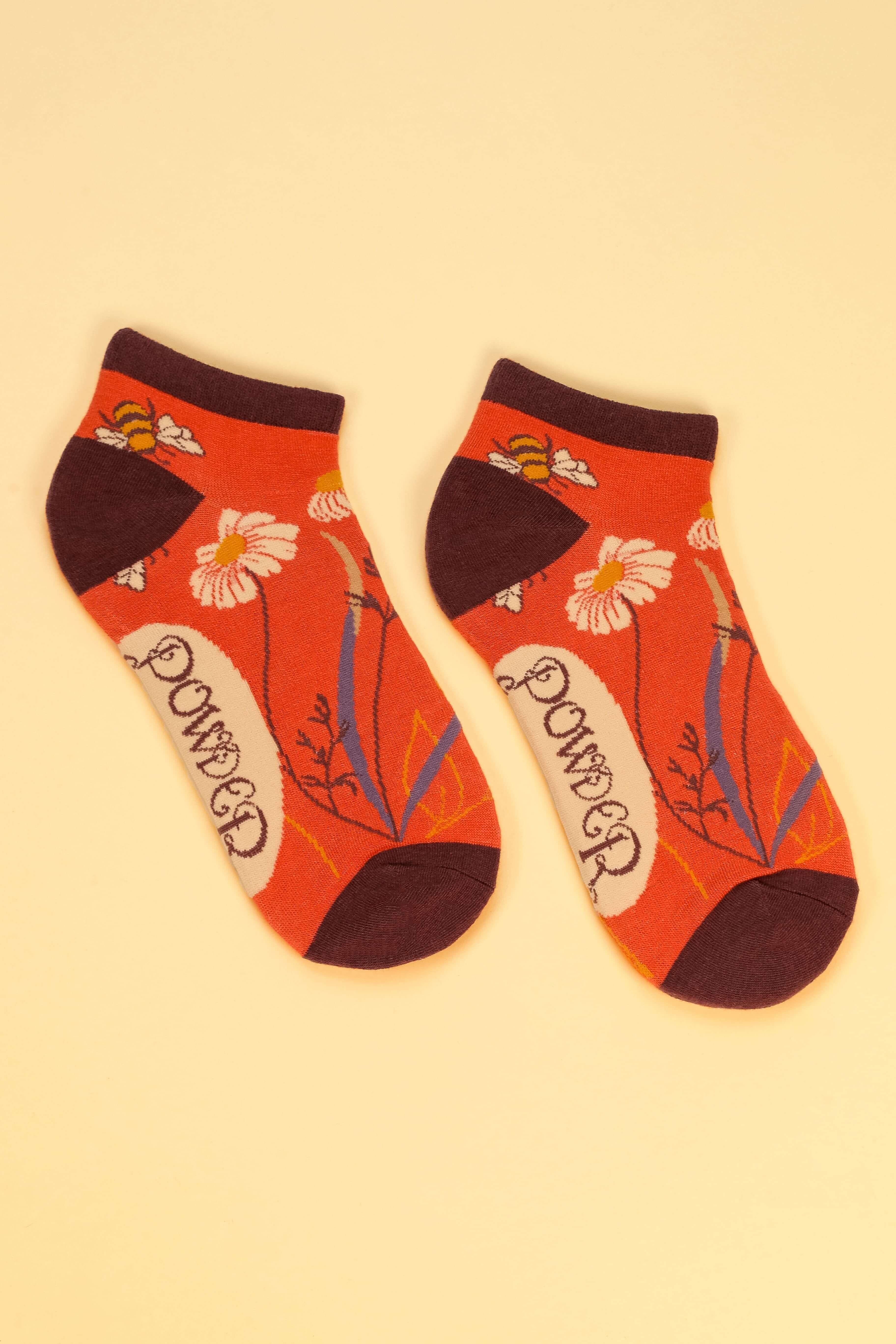Summer Meadow - Coral Trainer Socks