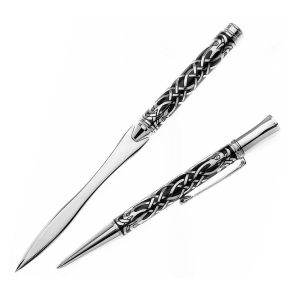 Celtic Bird Knot Ballpoint Pen and Knife Set