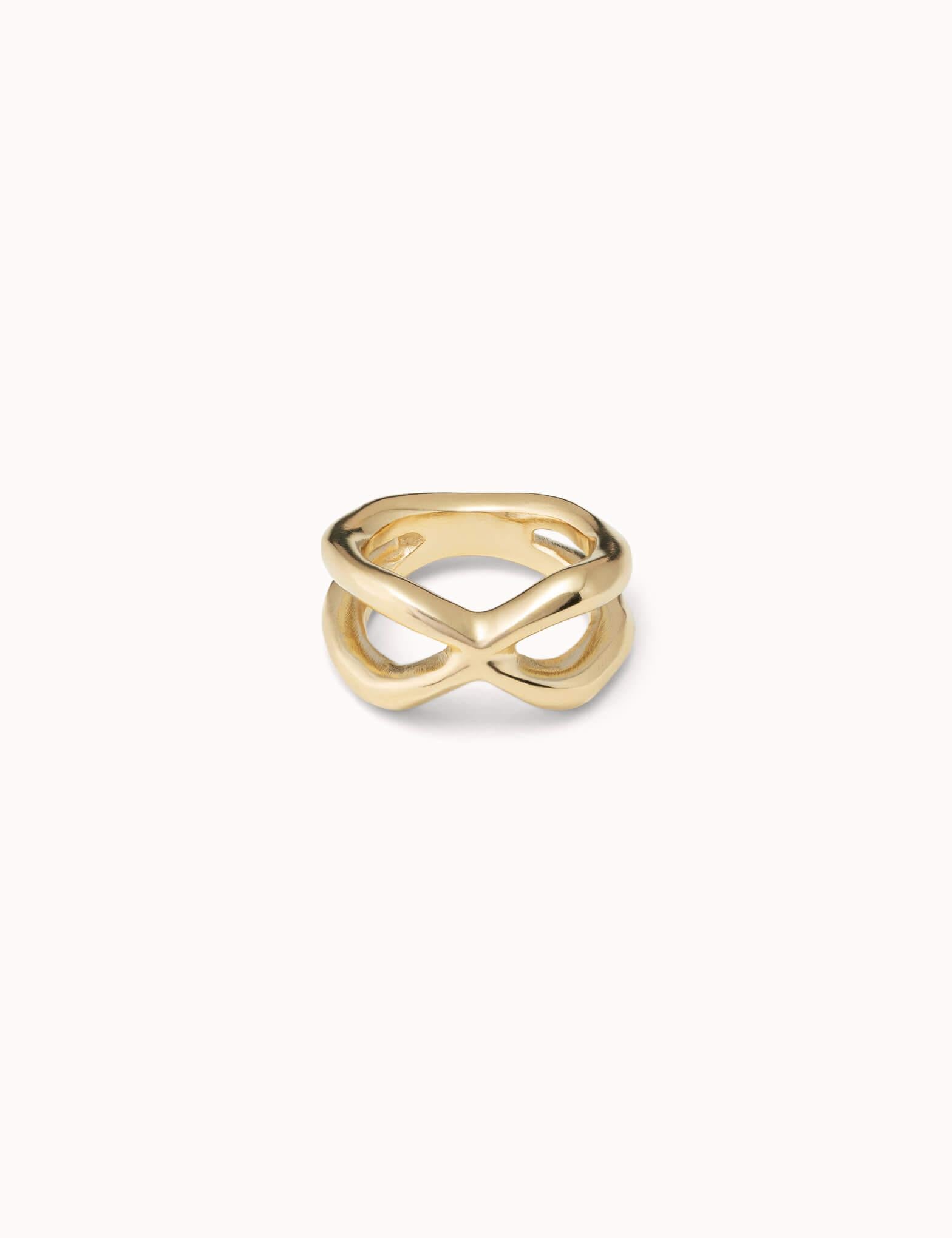 18k Gold Plated Crossed Ring