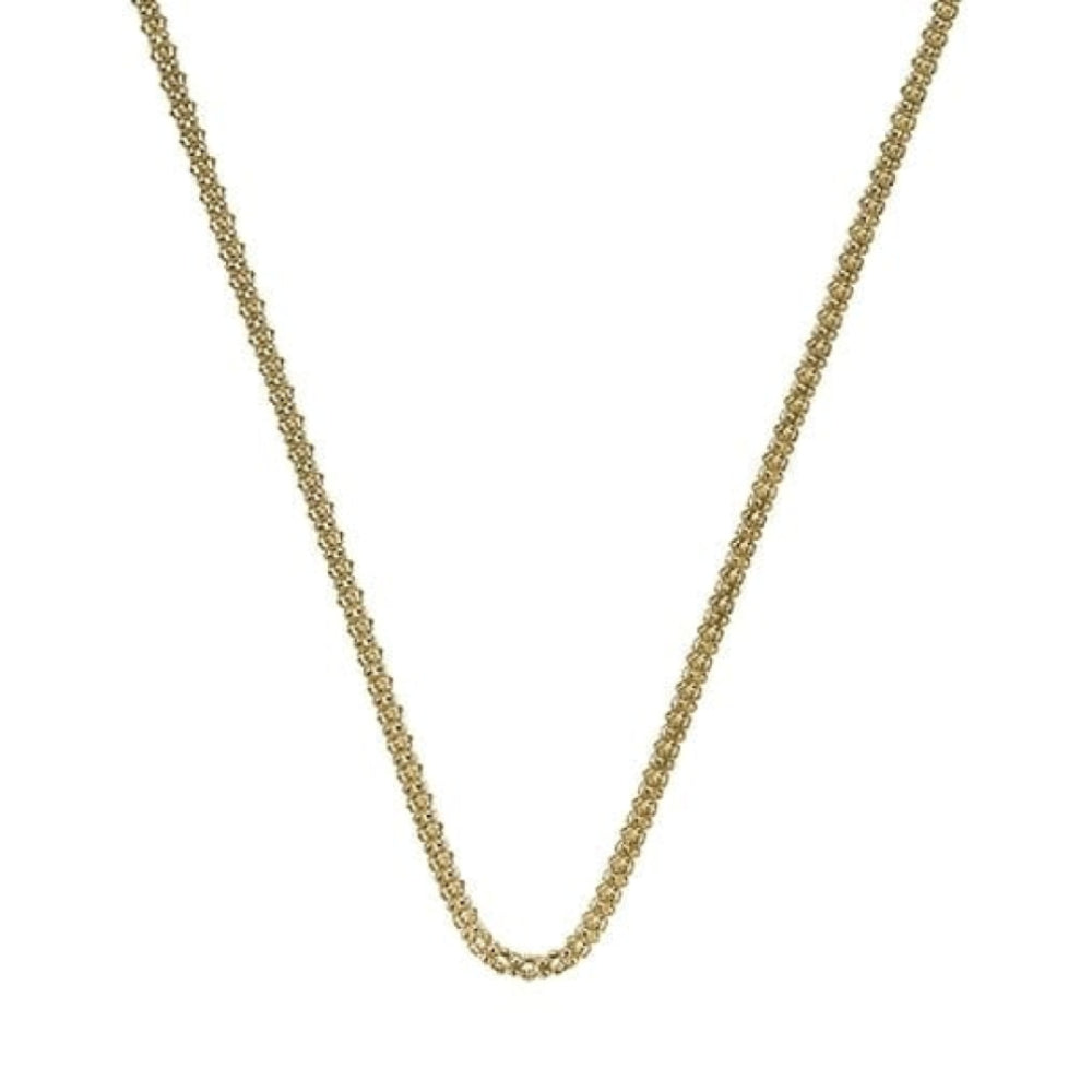 Yellow Gold Plate Sterling Silver Popcorn Chain 18"