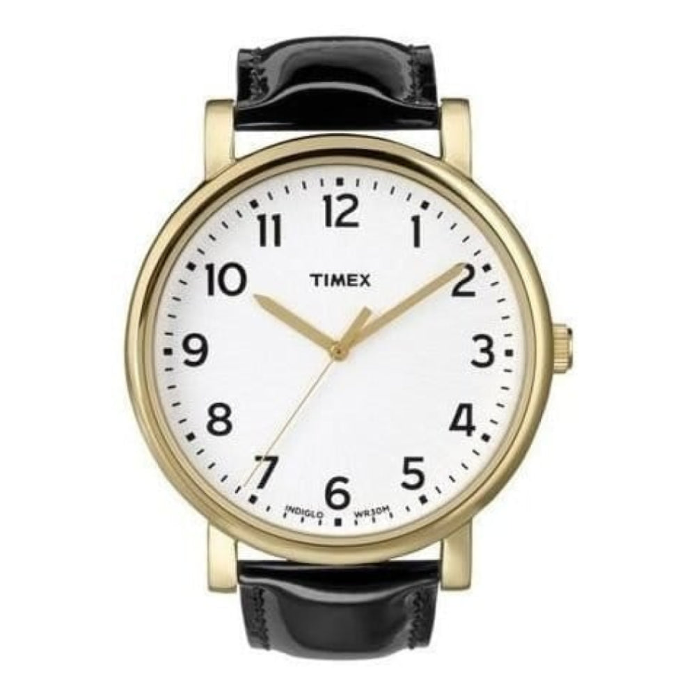 Men's Easy Reader Black Leather Strap Watch