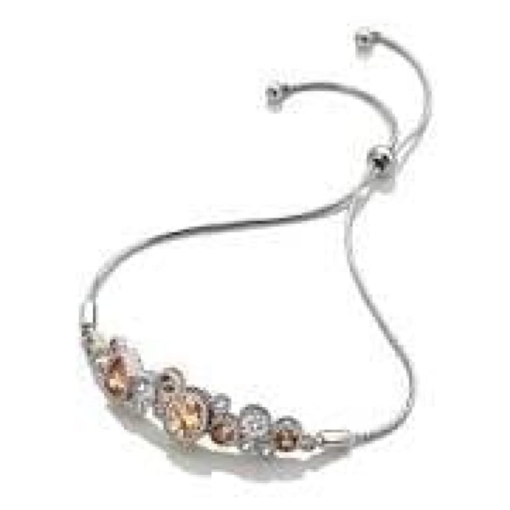 Sterling Silver & Crystal Purity & Loyalty Bracelet