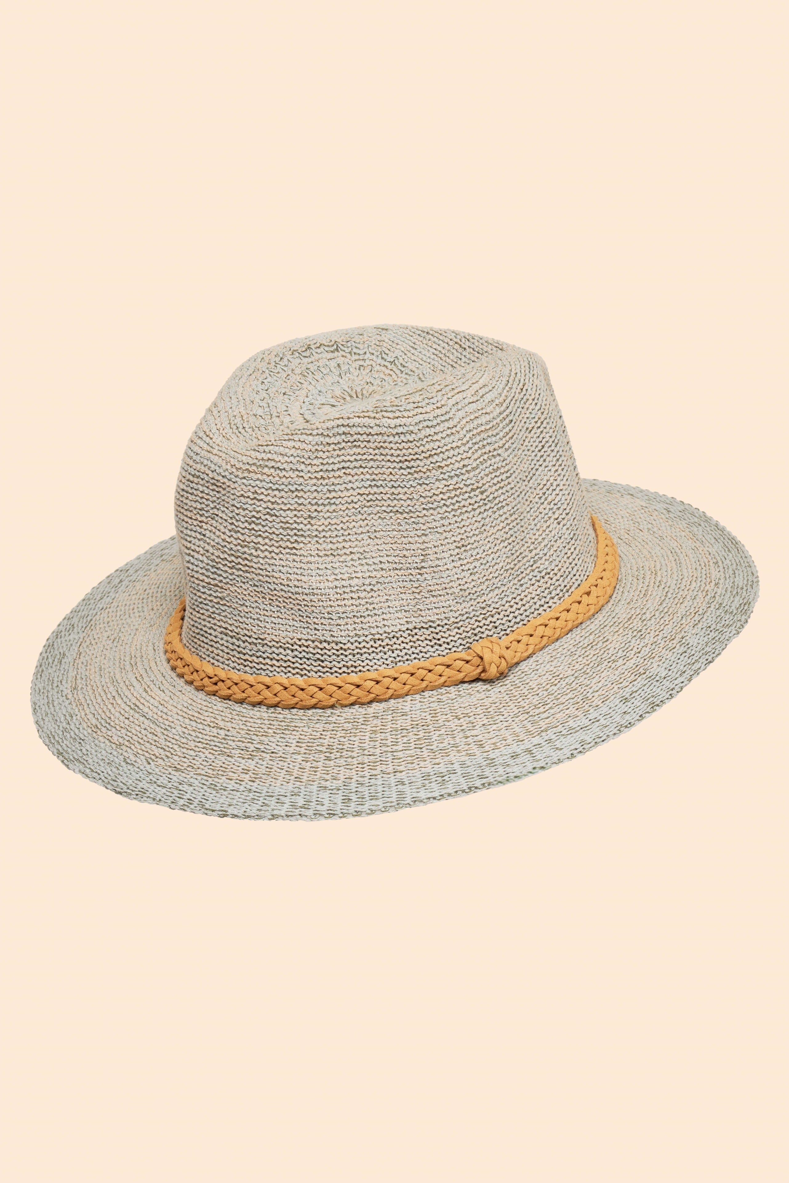 Natalie Packable Hat In Lake With Braid Band