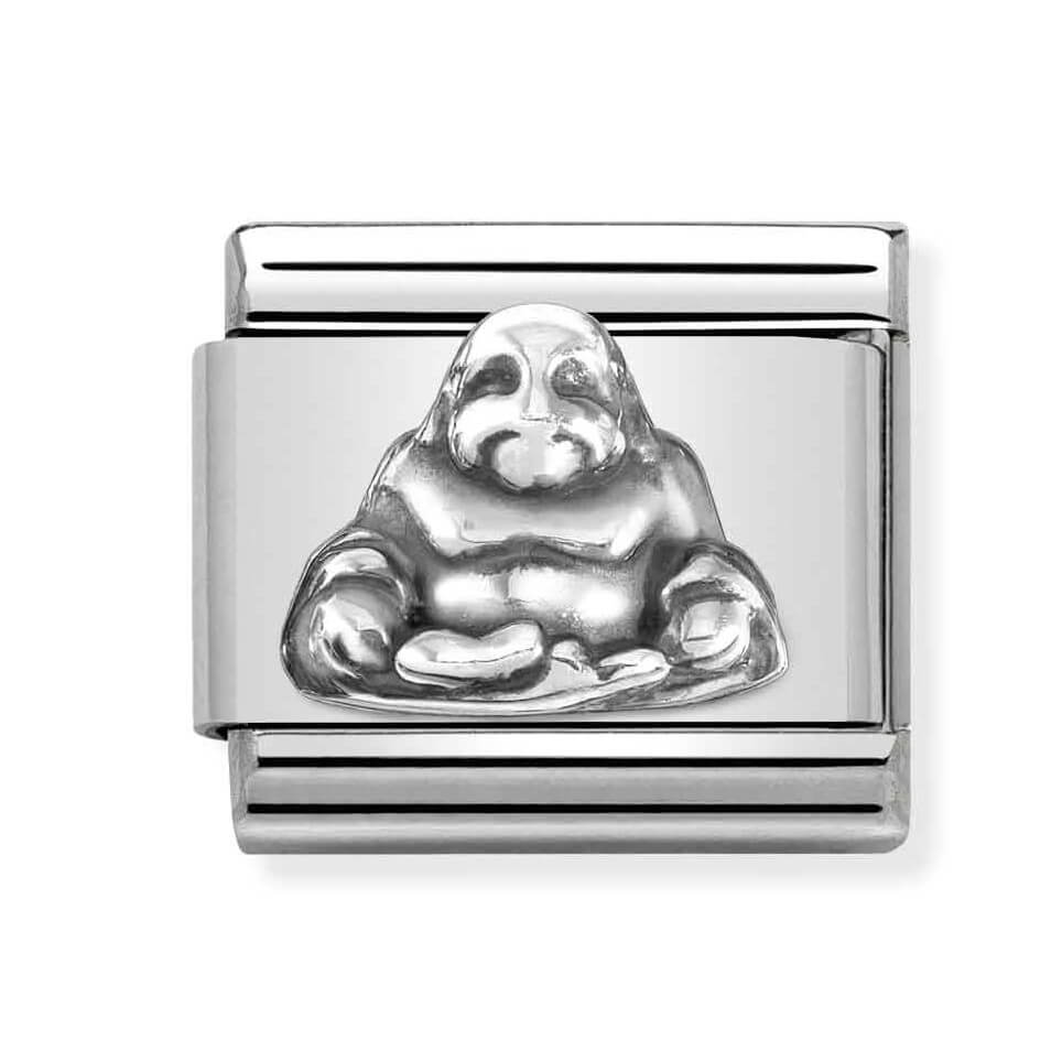 Classic Composable Link In Silver Buddha Symbol