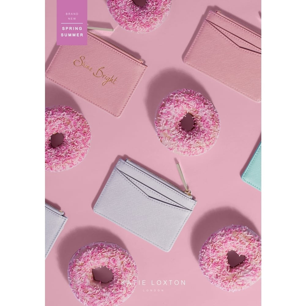Card Holder With Small Zip Coins - Shine Bright - Pink