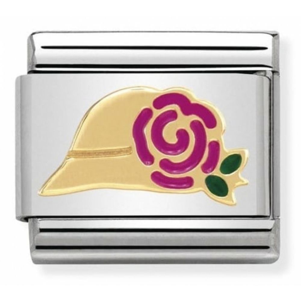 Classic Madame Hat In Stainless Steel & 18k Gold Charm