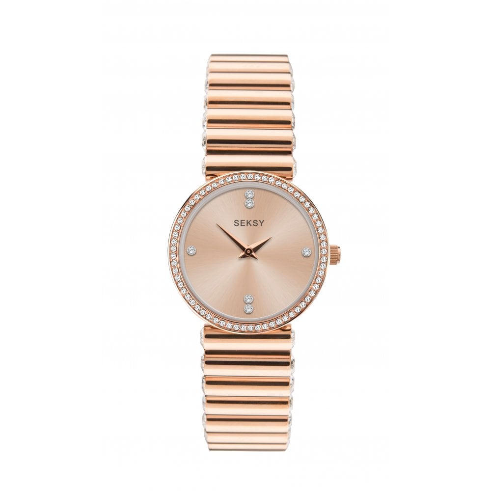 Rose Gold Coloured Bracelet Ladies Watch