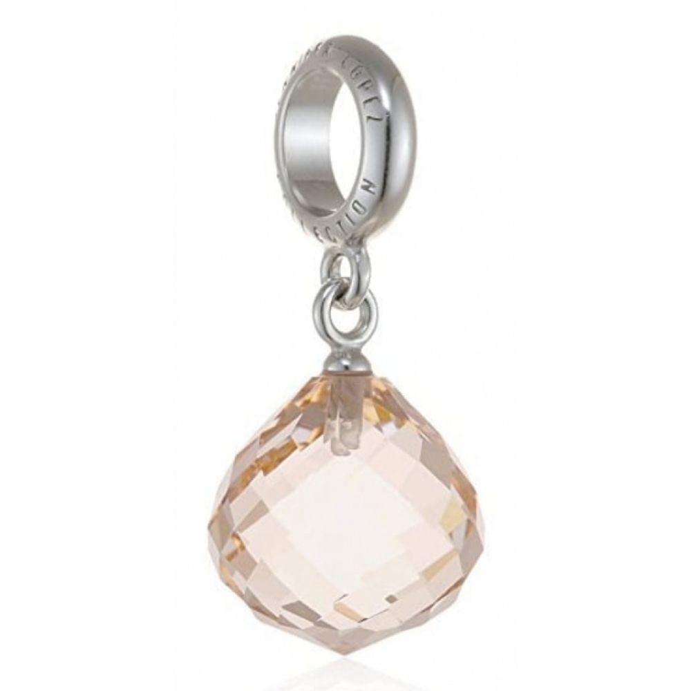 Pink Stone Drop Sterling Silver Charm