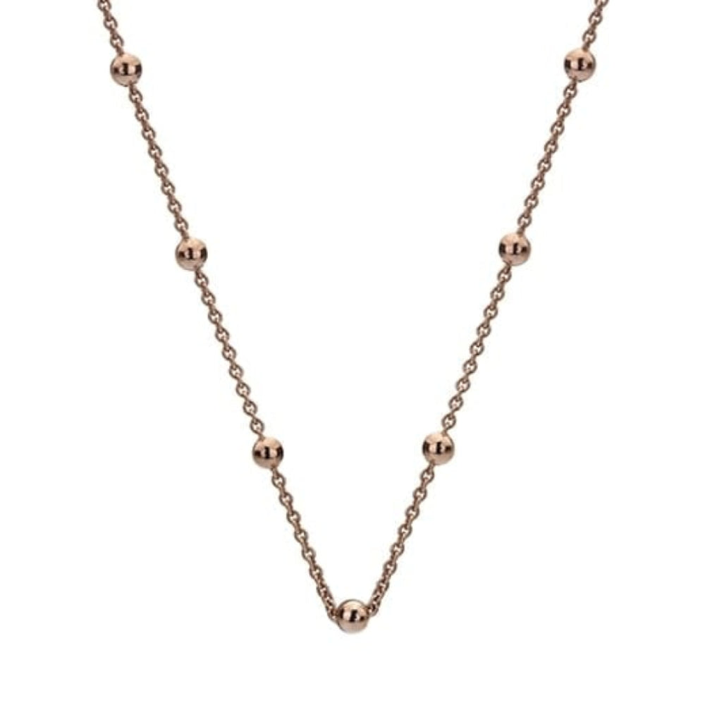 Rose Gold Plated Sterling Silver Intermittent Bead Chain - 18"