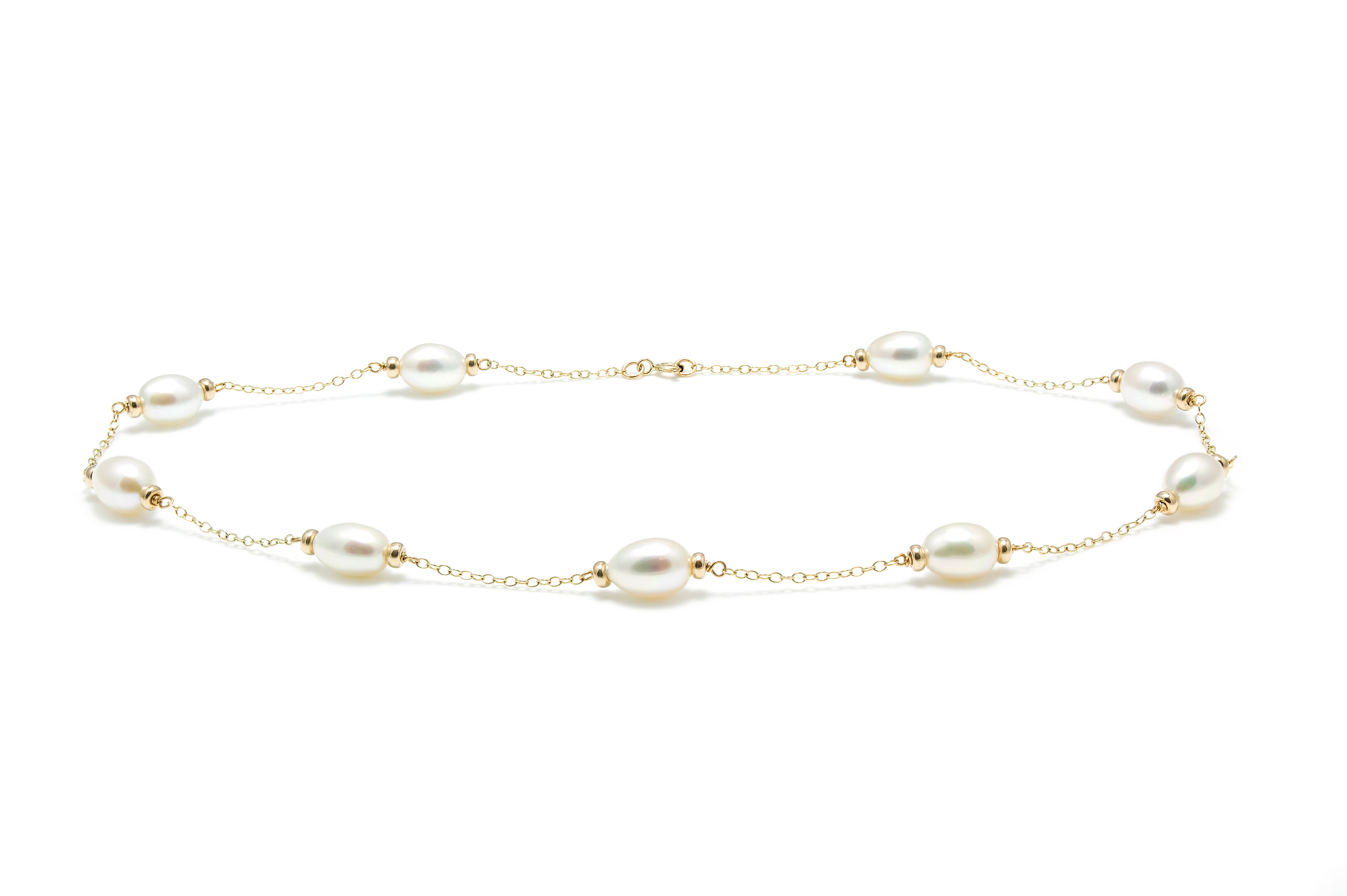 'Mary Berry' Style 9ct YG Pearl Necklace