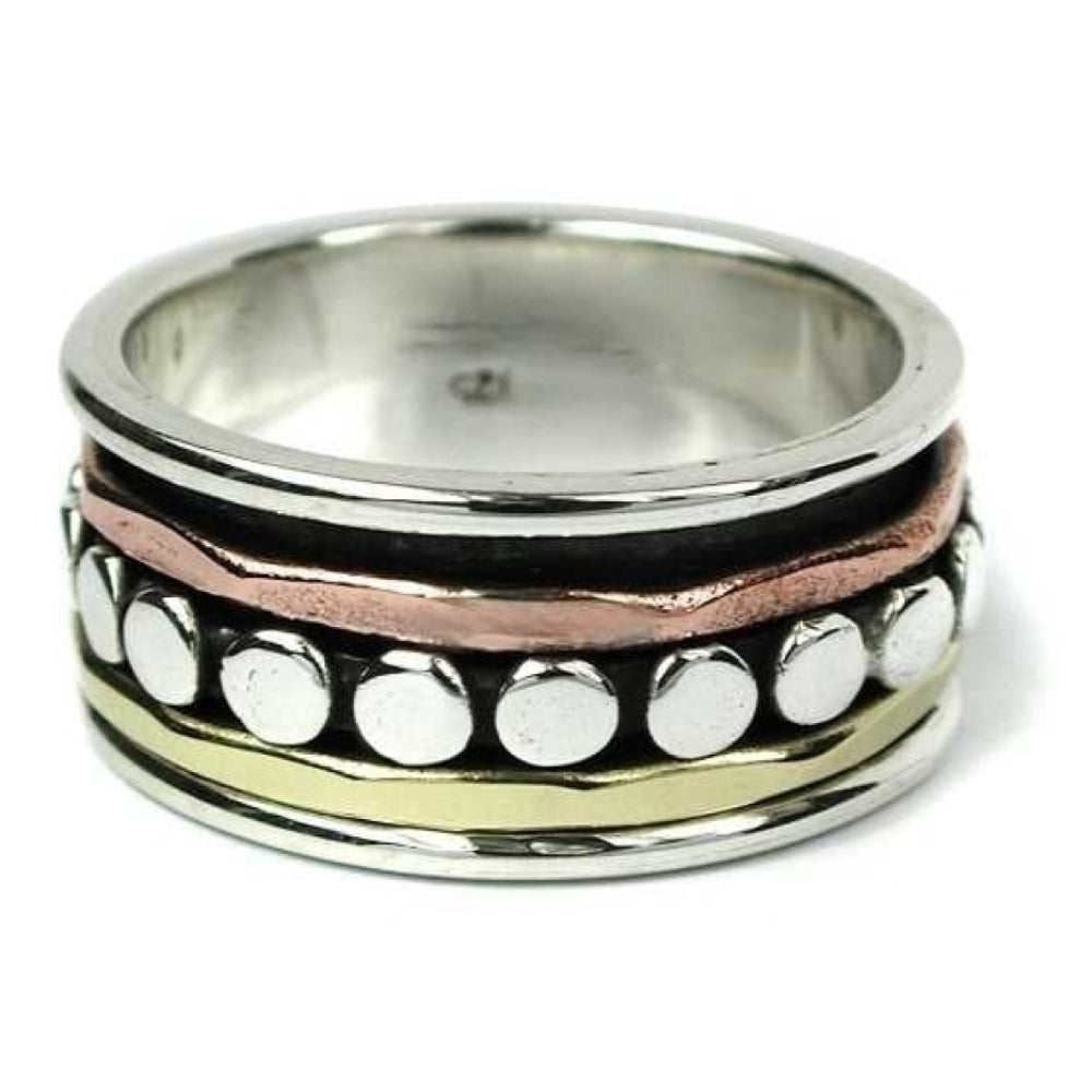Spinning Ring 3 Bands With Dots