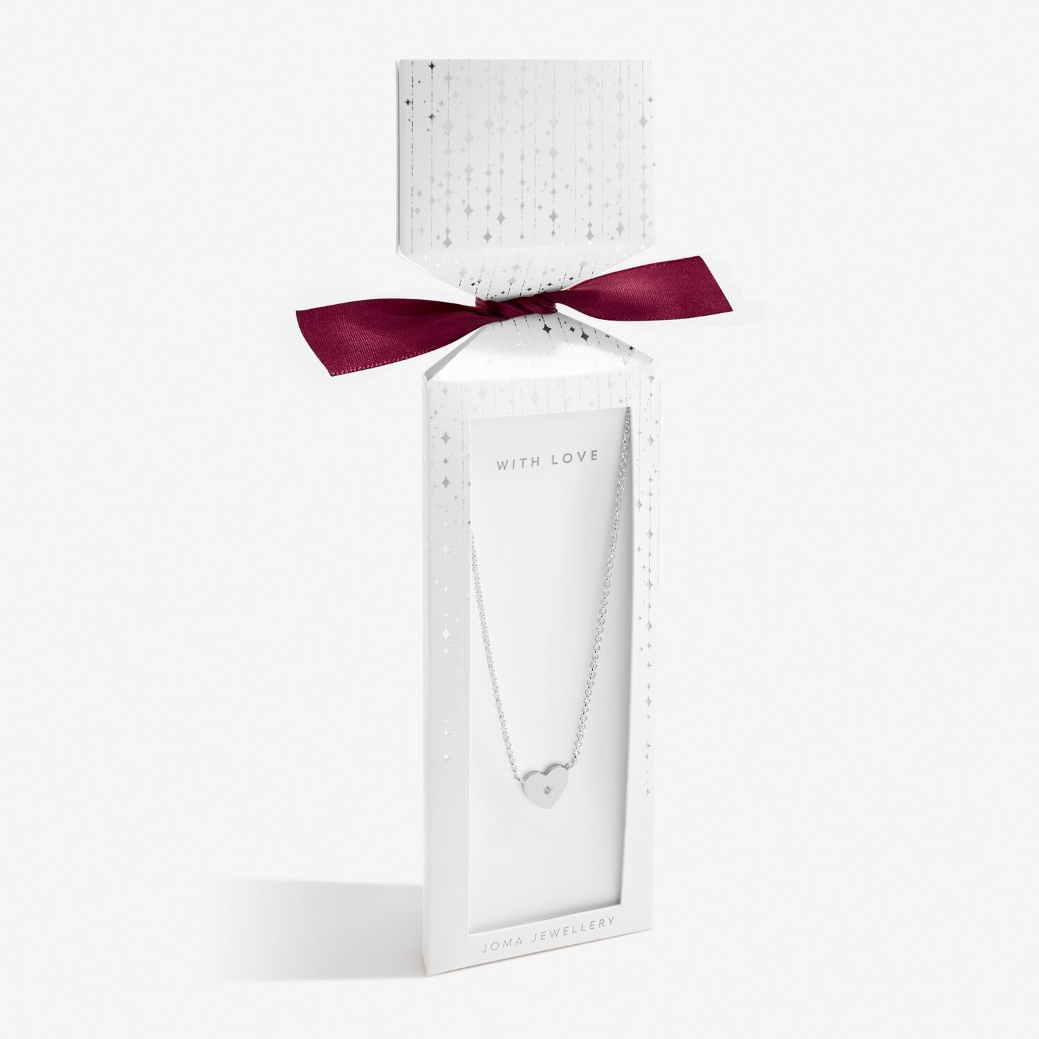 Christmas Cracker 'With Love' Silver Necklace