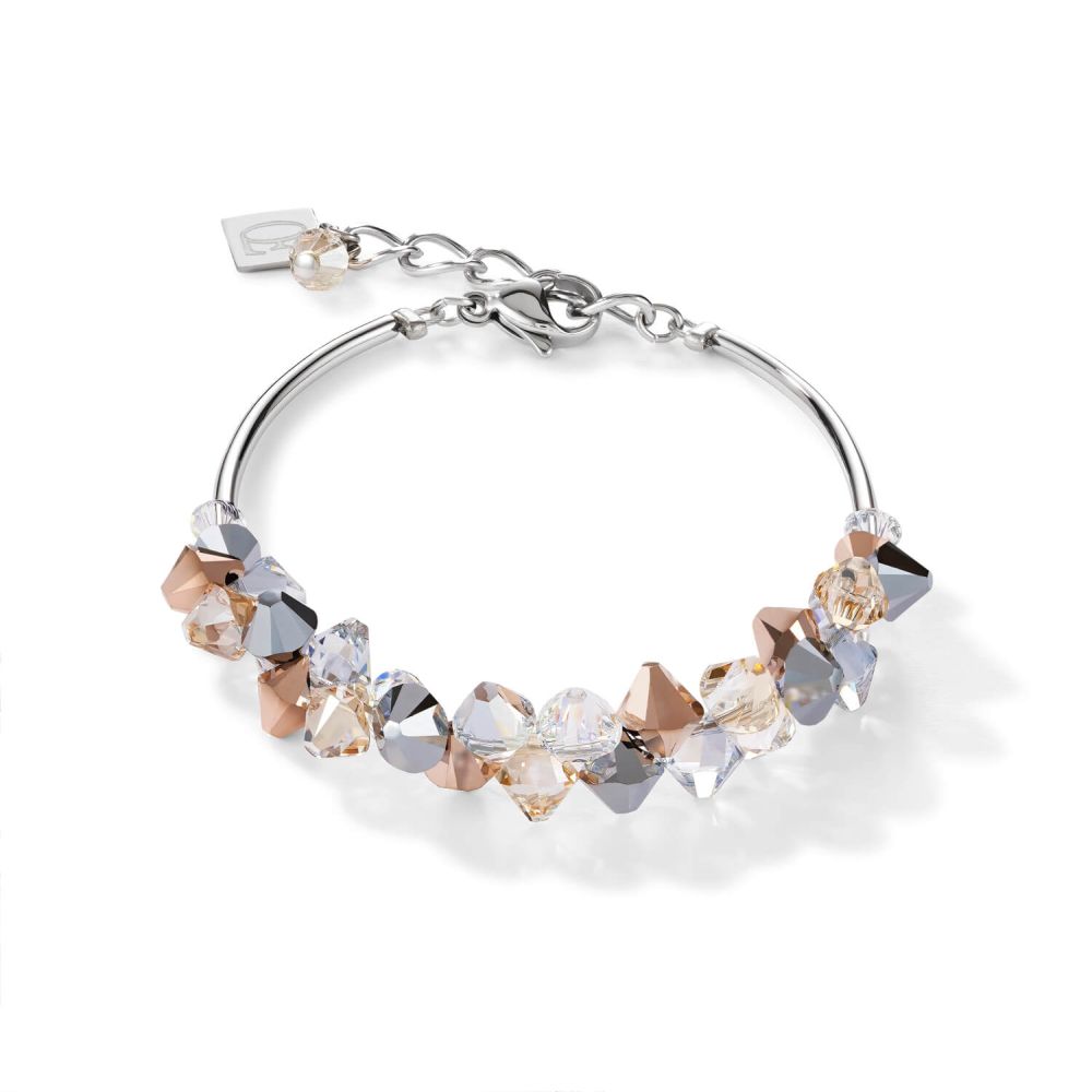 Swarovski Crystals & Rose Gold Stainless Steel Bracelet
