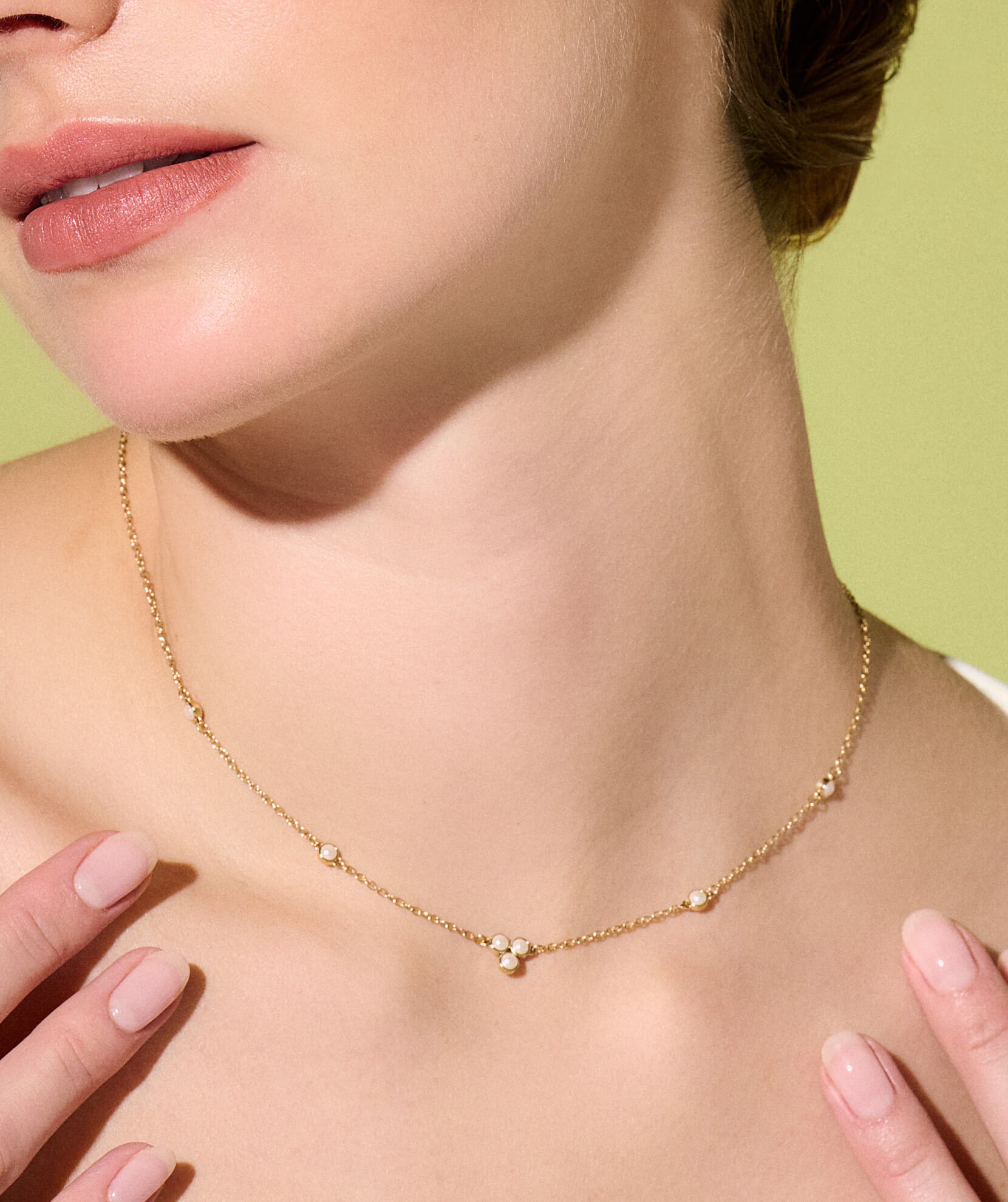 Classic Pearl Cluster Gold Necklace