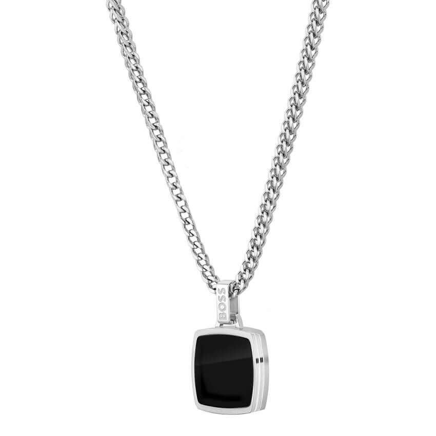 Odell Black Pendant Stainless Steel Gents Necklace